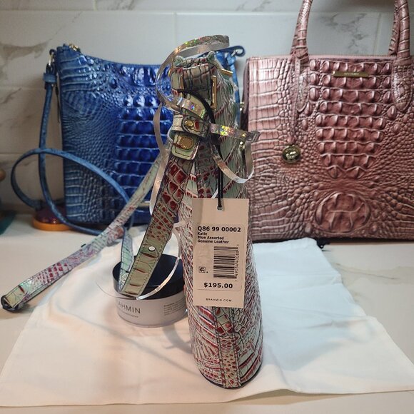 NWT Brahmin Katie Blue Assorted Melbourne Leather crossbody bag - Picture 6 of 7